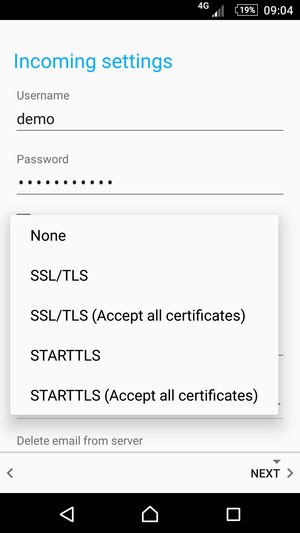 Select None and select NEXT