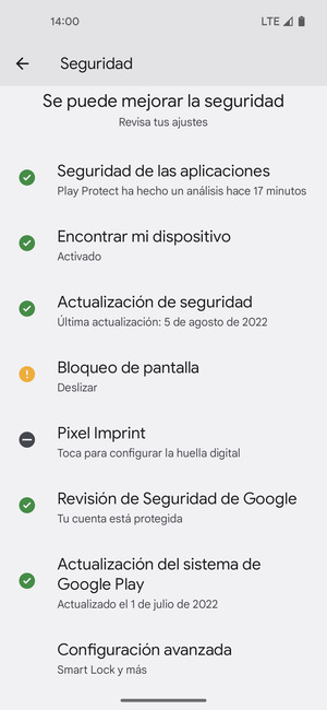 Desplácese y seleccione Configuración avanzada