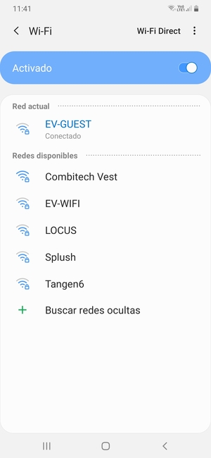 Ahora está conectado a la red Wi-Fi