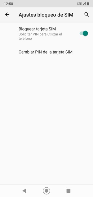 Seleccione  Cambiar PIN de la tarjeta SIM