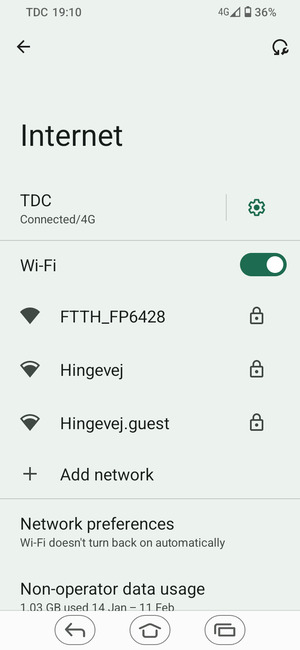 Select the wireless network you want to connect to