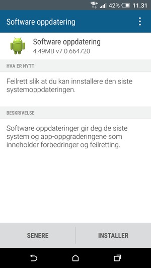 Hvis telefonen din ikke er oppdatert, velg INSTALLER
