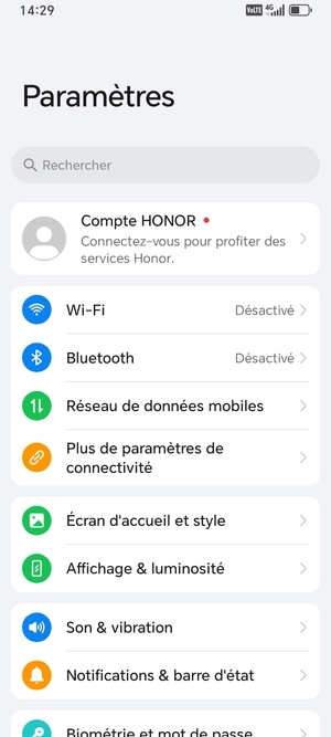Sélectionnez Réseau de données mobiles