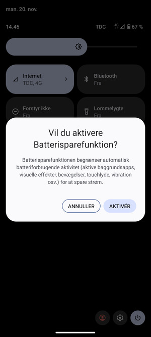 Vælg AKTIVÉR