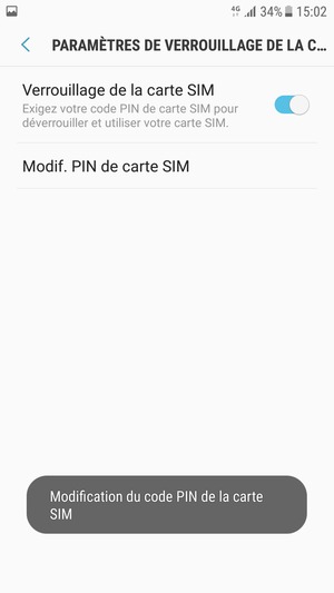 Votre code PIN de la carte SIM a été modifié