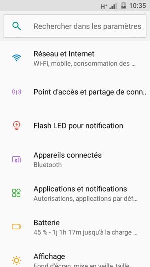 Sélectionnez Réseau et Internet