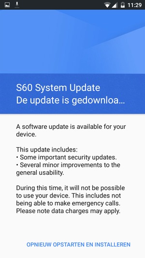 Als uw telefoon niet up-to-date is, volgt u de instructies op het scherm.