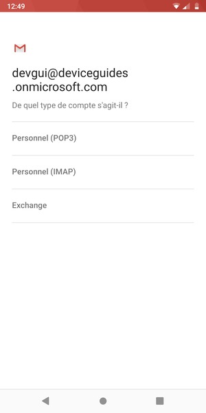 Sélectionnez Exchange