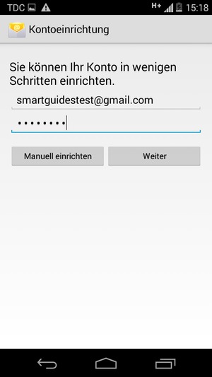 Geben Sie Ihre E-Mail-Adresse und Ihr Passwort ein. Wählen Sie Weiter