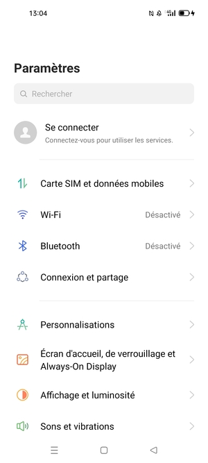 Sélectionnez Carte SIM et données mobiles