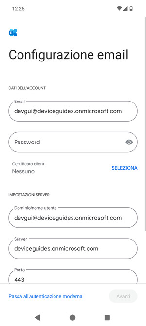 Inserisci la tua password