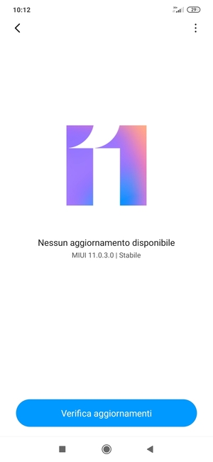 Se il tuo telefono è aggiornato, vedrai la seguente schermata