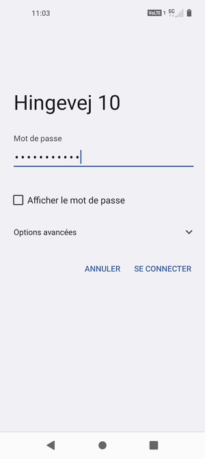 Saisissez le mot de passe du Wi-Fi et sélectionnez SE CONNECTER