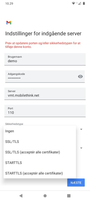 Vælg Ingen