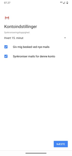 Vælg NÆSTE