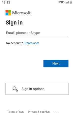 Enter your Email address and select Next