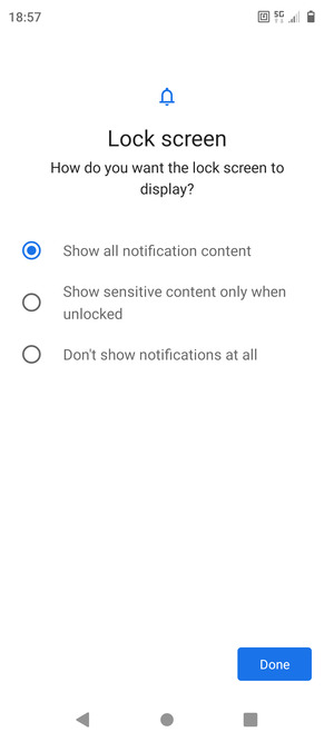 Select your preferred option and select Done
