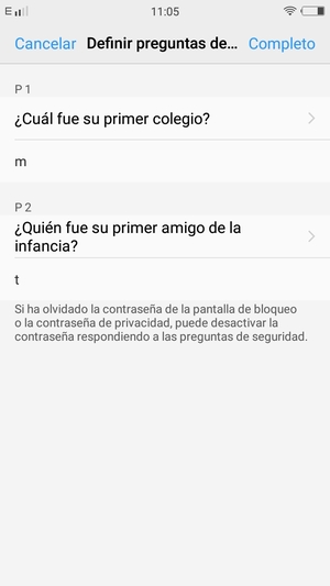Introduzca la respuesta y seleccione Completo