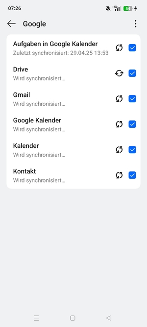 Ihre Daten werden synchronisiert