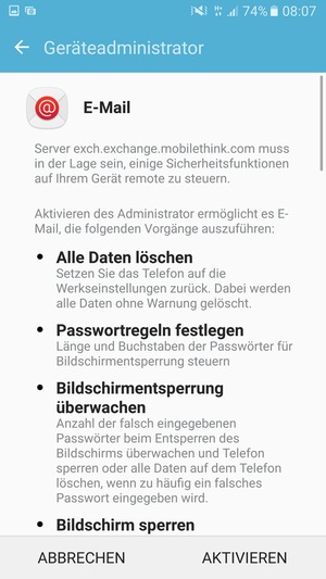Wählen Sie AKTIVIEREN
