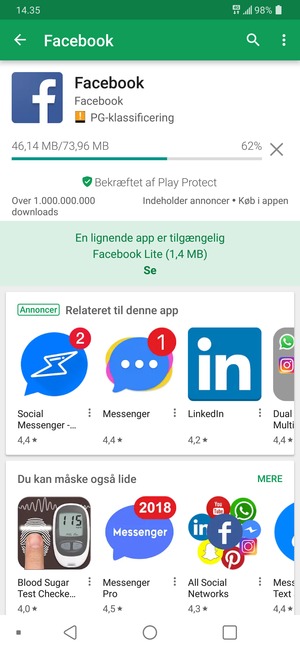 Afvent at installeringen er afsluttet