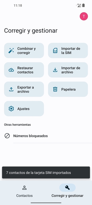 Sus contactos se guardarán en su cuenta de Google y se guardarán en su teléfono la próxima vez que Google sea sincronizado.