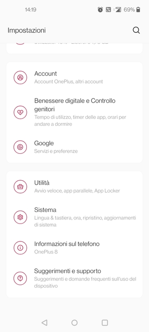 Scorri e seleziona Sistema
