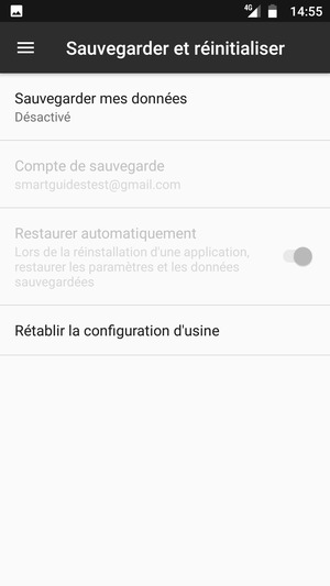 Sélectionnez Sauvegarder mes données