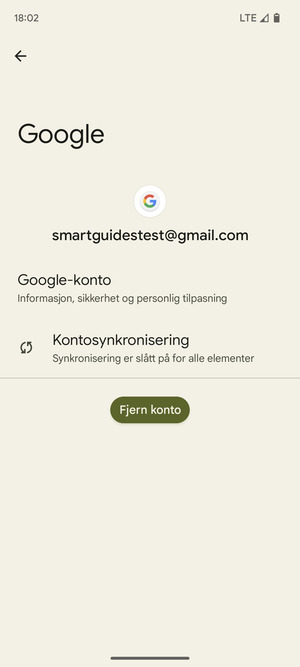 Velg Kontosynkronisering