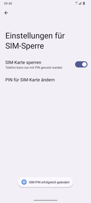 Ihre SIM-PIN wurde geändert