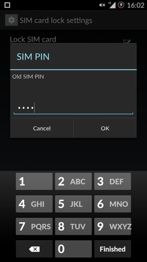 Enter your Old SIM PIN and select OK