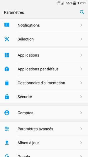 Faites défiler et sélectionnez Gestionnaire d'alimentation