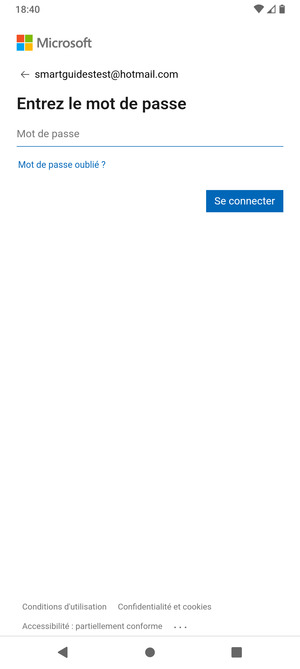 Saisissez votre mot de passe et sélectionnez Se connecter
