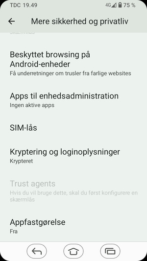 Scroll til og vælg SIM-lås