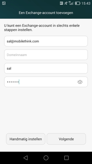 Voer uw e-mailadres, gebruikersnaam en wachtwoord in. Selecteer Volgende