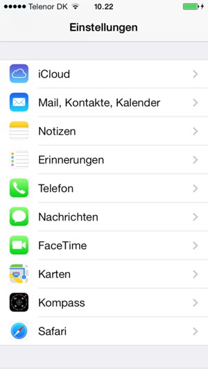 Um die PIN für die SIM-Karte zu wechseln, gehen Sie zum Einstellungen Menü zurück und scrollen Sie und wählen Sie Telefon