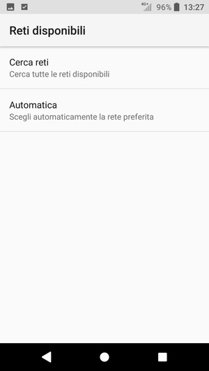 Seleziona Cerca reti