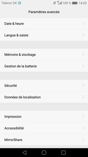 Faites défiler et sélectionnez Gestion de la batterie