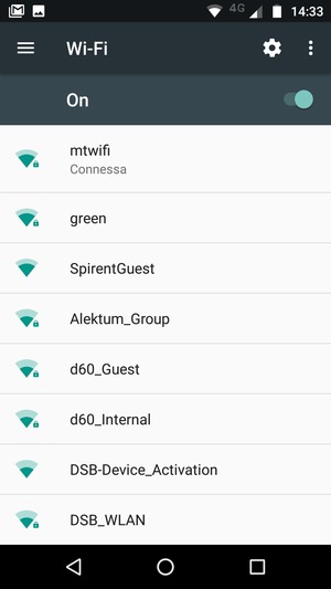 Ora sei connesso alla rete Wi-Fi