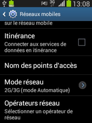 Sélectionnez Nom des
points d'accès