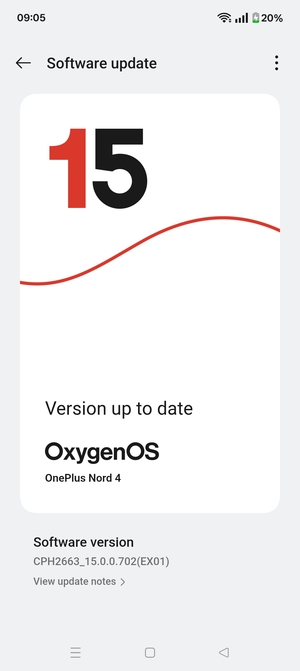 If your phone is up to date, you will see the following screen