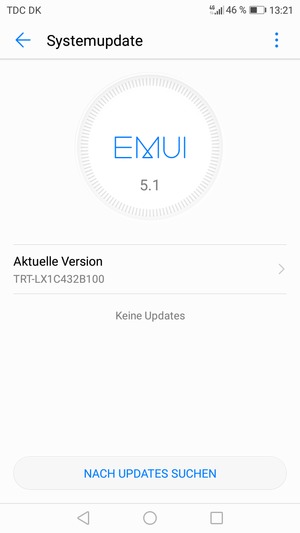 Falls Ihr Handy aktualisiert ist, wird Ihnen der folgende Bildschirm angezeigt
