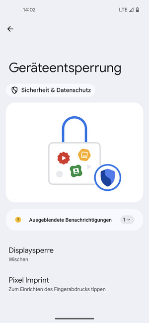 Wählen Sie Displaysperre