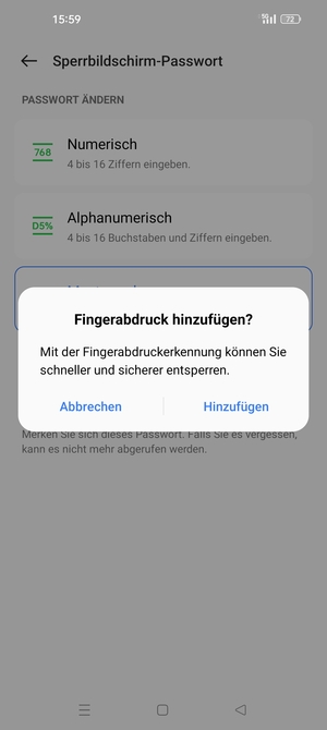 Wählen Sie die gewünschte Option