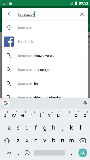 Voer de app-naam in en selecteer Zoeken