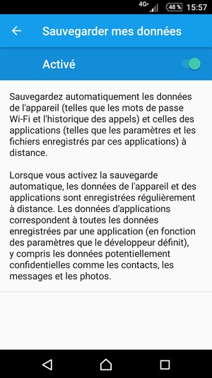 Sélectionnez le bouton Retour