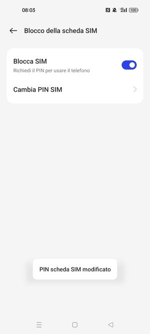 Il tuo PIN scheda SIM è stato modificato