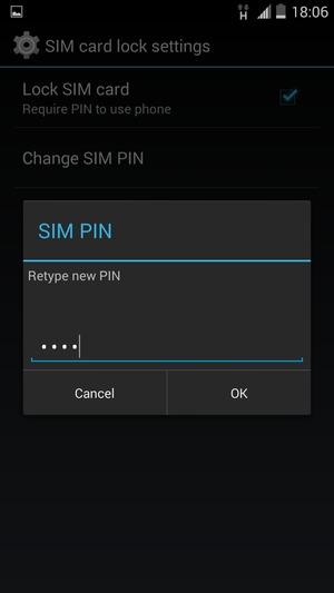 Confirm your New SIM PIN and select OK