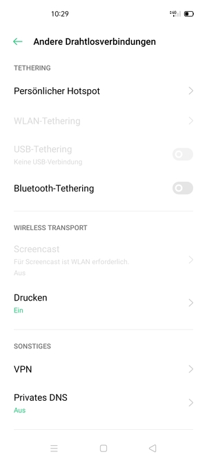 Wählen Sie Persönlicher Hotspot