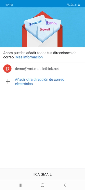 Seleccione IR A GMAIL